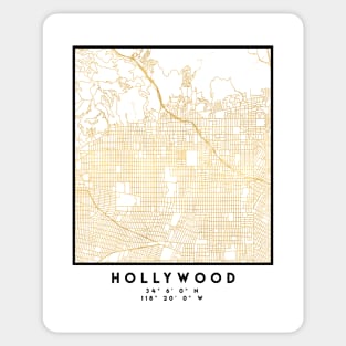 HOLLYWOOD CALIFORNIA CITY STREET MAP ART Sticker